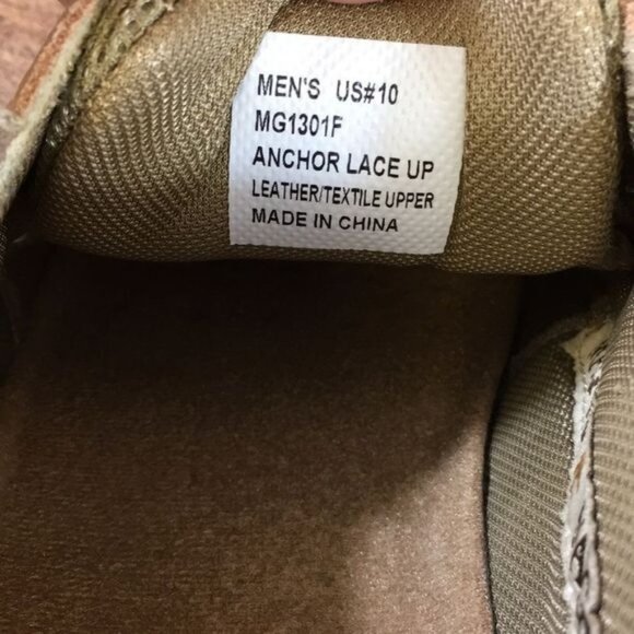 Margaritaville Boat Shoes Mens 10 Tan Leather Anchor Lace‎ Up - Picture 11 of 13